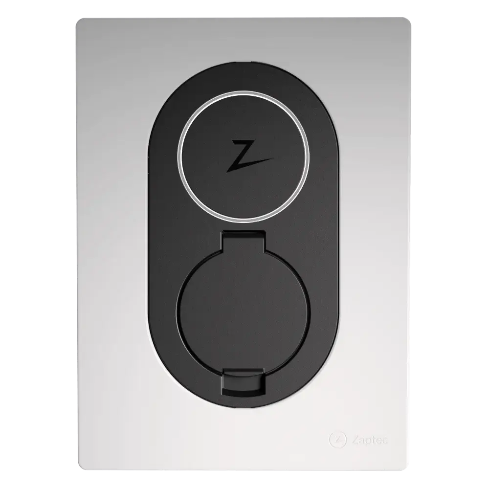 Zaptec Go i färgen Cloud White